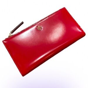 Tory Burch Blake patent leather slim long Wallet New